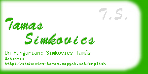 tamas simkovics business card